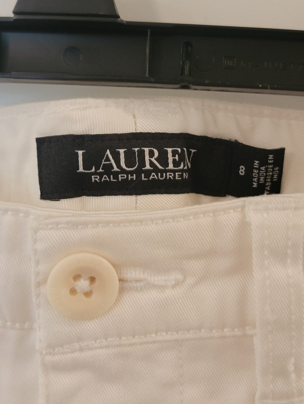 NWT Lauren Ralph Lauren White Twill Chino Pants Size 8 - Picture 6 of 12